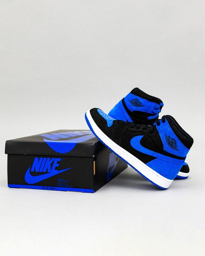 کتونی جردن وان زنانه مشکی ابی نایک مدل Air Jordan 1High Black Blue